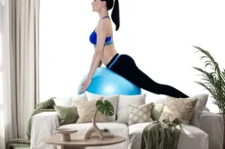 Naklejka: Ćwiczenia kobieta fitness pilates izolowane