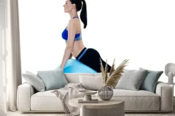 Naklejka: Ćwiczenia kobieta fitness pilates izolowane