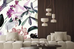 Naklejka: Wzór kwiatowy malowany akwarelą