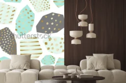 Naklejka: Wzór powtarzalny z teksturowanymi geometrycznymi kształtami w