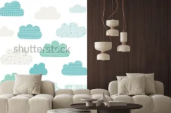 Naklejka: Wzór w bajkowe obłoki