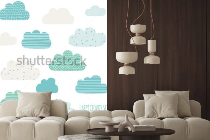 Naklejka: Wzór w bajkowe obłoki