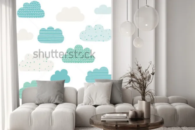 Naklejka: Wzór w bajkowe obłoki