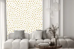 Naklejka: Wzór w złotawe groszki
