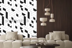 Naklejka: Wzór z domów, budynków, miasta, miasta w stylu izometrycznym.