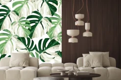 Naklejka: Wzór z liści monstery