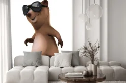 Naklejka: Zabawa niedźwiedź