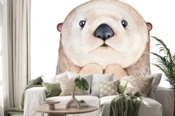 Naklejka: Zabawna ilustracja wydra morska