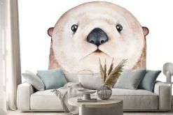 Naklejka: Zabawna ilustracja wydra morska