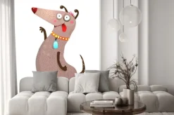 Naklejka: Zabawny pies na dwóch łapach