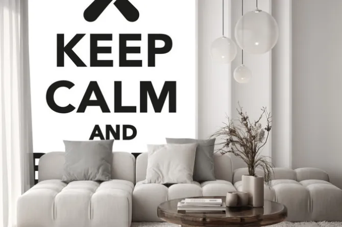 Naklejka: Zachowaj spokój i deska do snowboardu