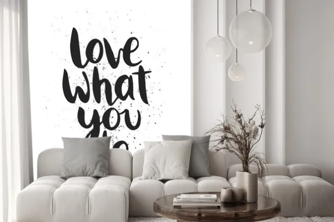 Naklejka: Zacytować. kocham to co robisz.