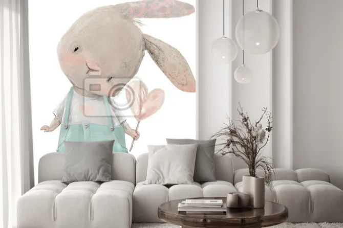 Naklejka: Zając z serduszkiem