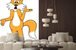 Naklejka: Zakłopotani cartoon fox