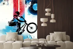Naklejka: Zawodnik bmx na rowerze