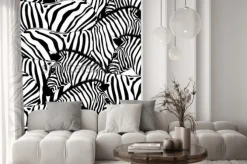 Naklejka: Zebra seamless pattern.savannah animal ornament. wild animal