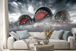 Naklejka: Zegary samochodowe na szybkiej drodze