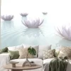Naklejka: Zen flowers on water in widescreen