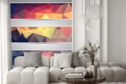 Naklejka: Zestaw abstrakcyjna transparenty trójkątne geometryczne