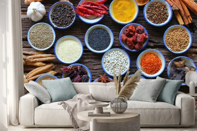 Naklejka: Zestaw egzotycznych przypraw i dodatków