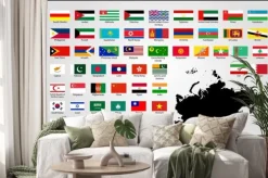 Naklejka: Zestaw flag państw azjatyckich