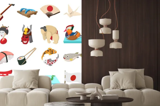 Naklejka: Zestaw ikon japonia