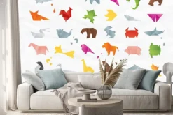 Naklejka: Zestaw koloru origami dla zwierząt