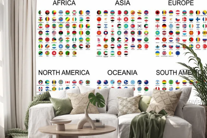 Naklejka: Zestaw map z krajami świata