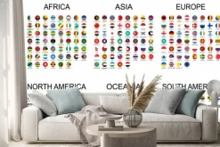 Naklejka: Zestaw map z krajami świata