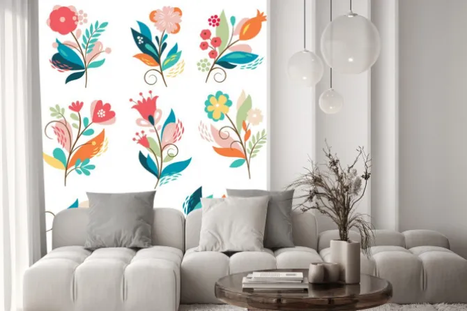 Naklejka: Zestaw piękności bukiety