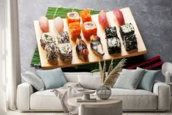 Naklejka: Zestaw sushi i maki rolki