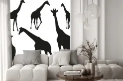 Naklejka: Zestaw sylwetki wektor żyraf