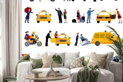 Naklejka: Zestaw taxi service ikony