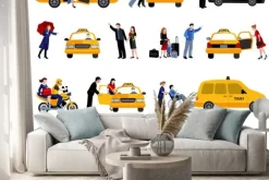 Naklejka: Zestaw taxi service ikony