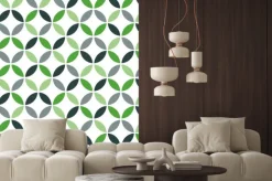 Naklejka: Zielona geometryczny wzór retro bezszwowe