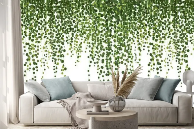 Naklejka: Zielony bluszcz w minimalistycznym stylu