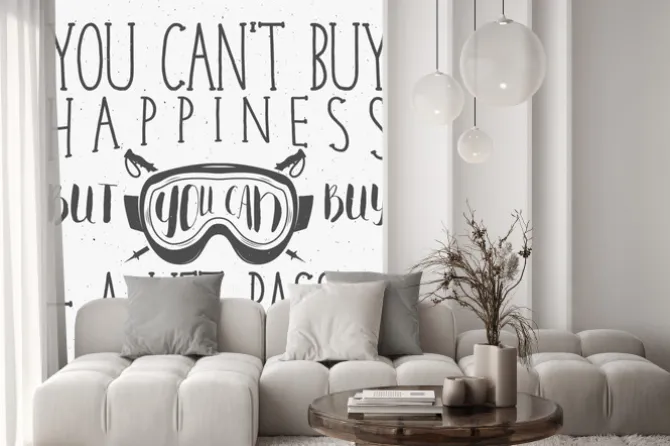 Naklejka: Zima projektowe typografia plakat z inspiracji cytatu. motywacyjne