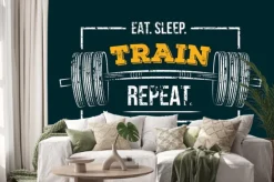 Naklejka: Zjedz kolejną kolejkę snu. siłownia motywacyjny cytat z grunge