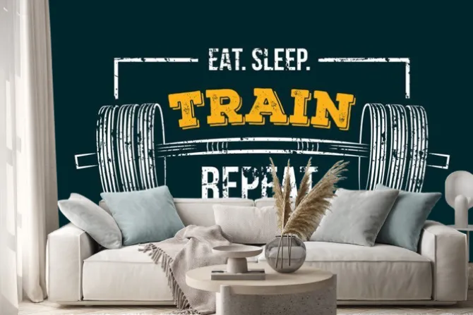 Naklejka: Zjedz kolejną kolejkę snu. siłownia motywacyjny cytat z grunge