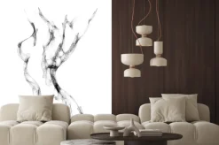 Naklejka: Zmysłowa sylwetka kobiety rysowana jedną linią akwarelową