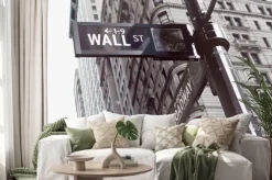 Naklejka: Znaki na skrzyżowaniu ściany i broadway streets