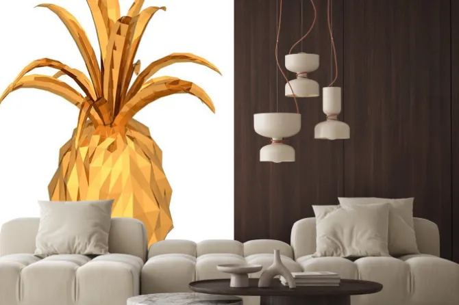 Naklejka: Złote ananasy