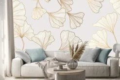 Naklejka: Złote liście miłorzębu