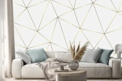 Naklejka: Złote linie geometryczny wzór