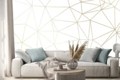 Naklejka: Złote linie na białym tle