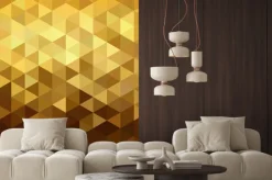 Naklejka: Złoty wzór low poly geometria trójkąta fantazyjne