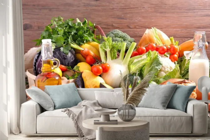 Naklejka: Zrównoważona dieta pojęcie żywności