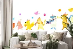 Naklejka: Zwierzęca piszczałka i bęben ilustracja