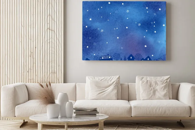 Obraz: 夜空 水彩 背景イラスト