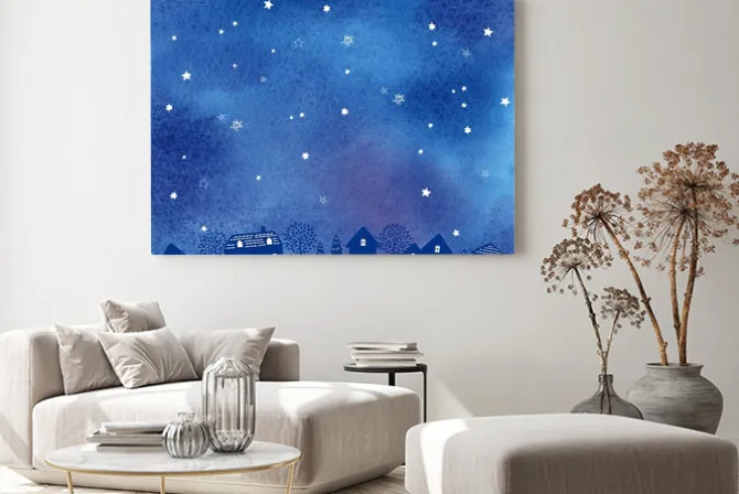 Obraz: 夜空 水彩 背景イラスト